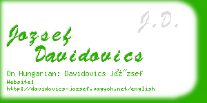 jozsef davidovics business card